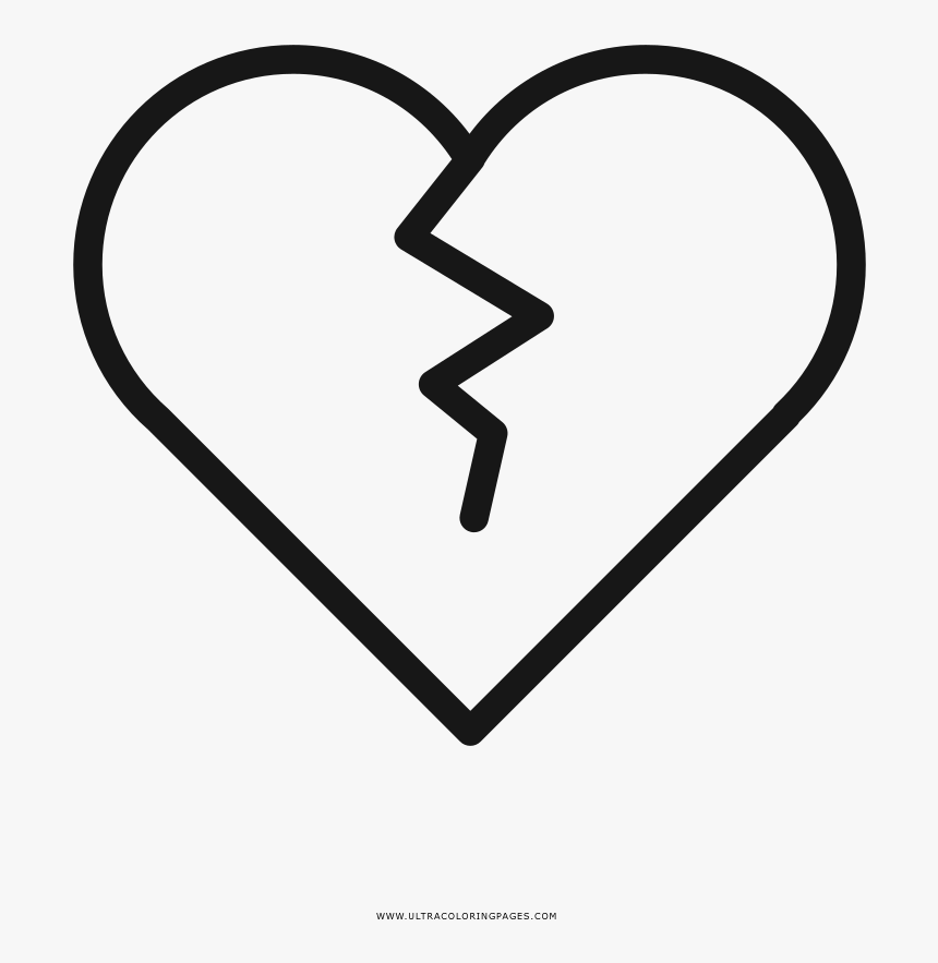 Heartbreak Coloring Page - Heart, HD Png Download, Free Download
