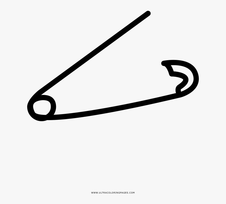 Safety Pin Coloring Page - Line Art, HD Png Download, Free Download