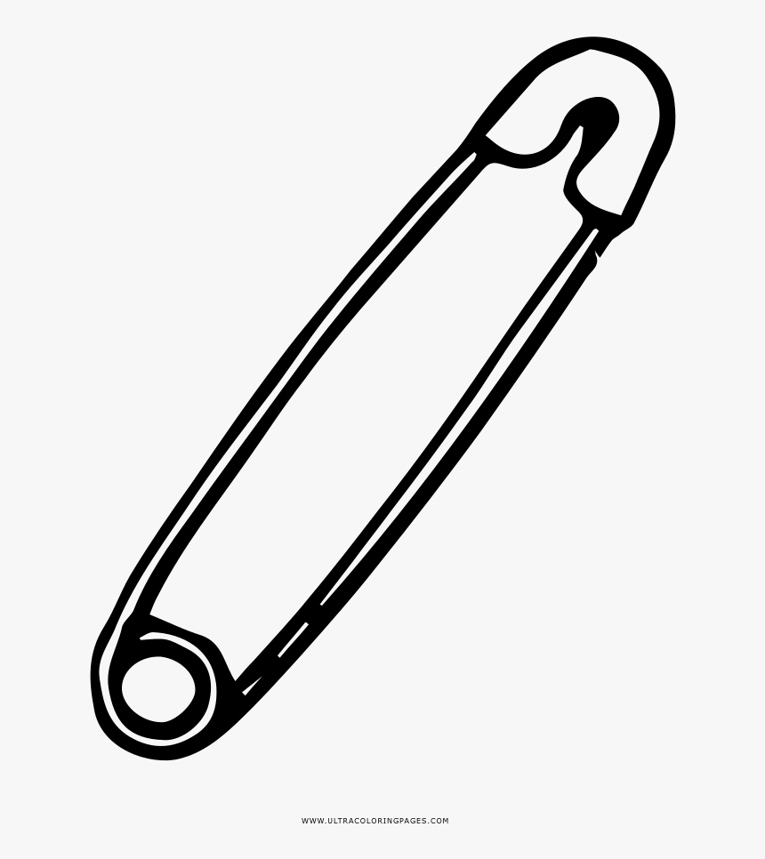 Safety Pin Coloring Page - Colouring Picture Of Pin, HD Png Download, Free Download