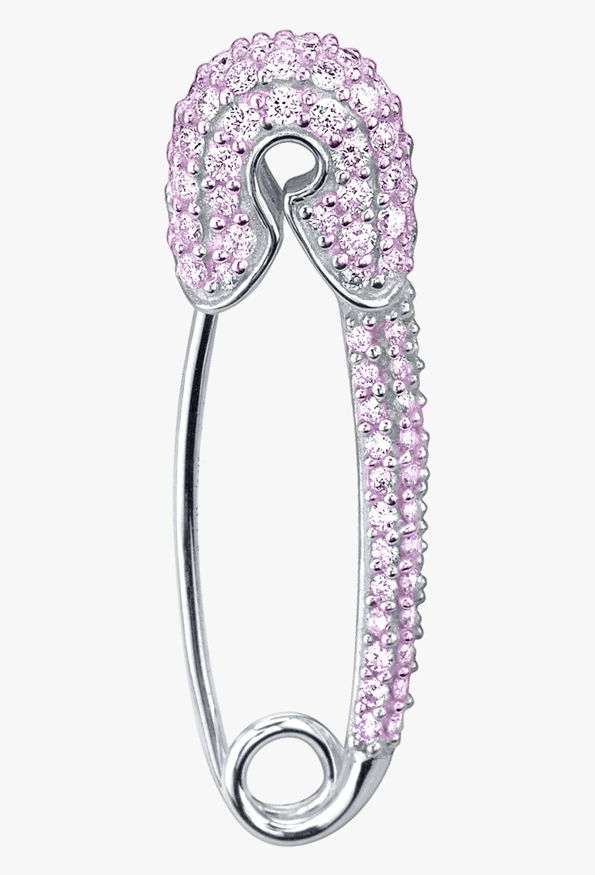 Medium Pink Sapphire Safety Pin Earring - Engagement Ring, HD Png Download, Free Download
