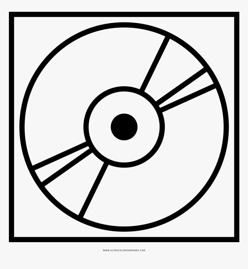 Cd Case Coloring Page - Single Flower Clipart Black And White, HD Png Download, Free Download