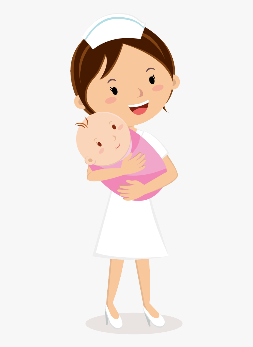 Nurse Clipart Midwife - Animated Nurse With Baby, HD Png Download - kindpng