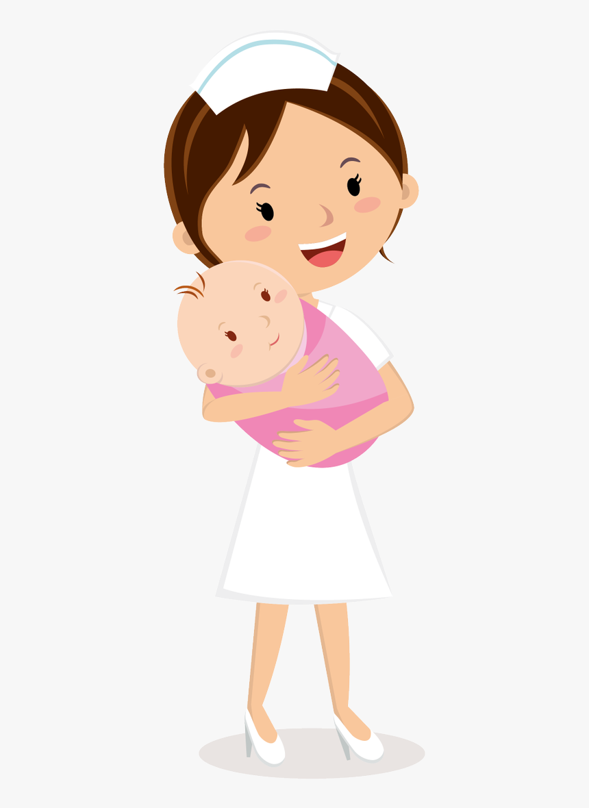 Nurse Clipart Midwife - Animated Nurse With Baby, HD Png Download, Free Download