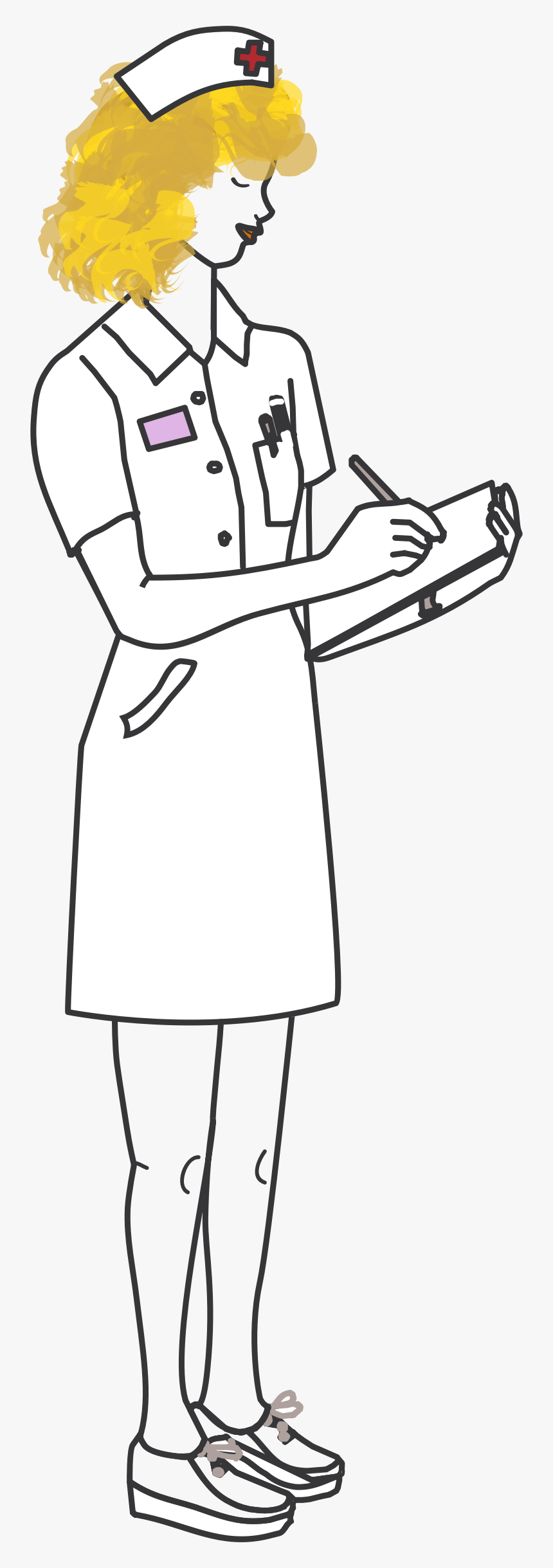 Big Image Png - Black And White Clipart Nurse, Transparent Png, Free Download