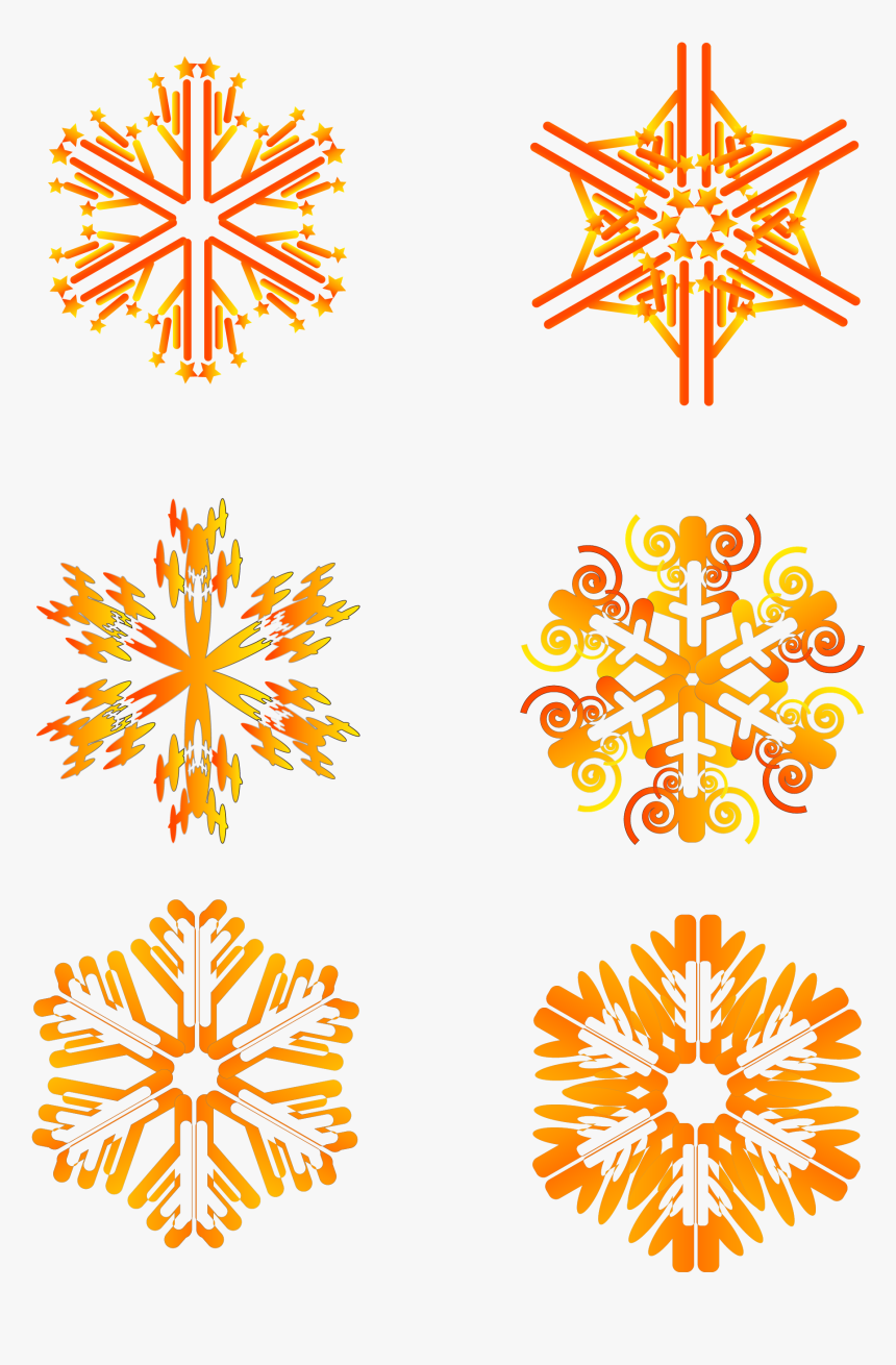 Orange Snowflake Gradient Winter Png And Vector Image, Transparent Png, Free Download