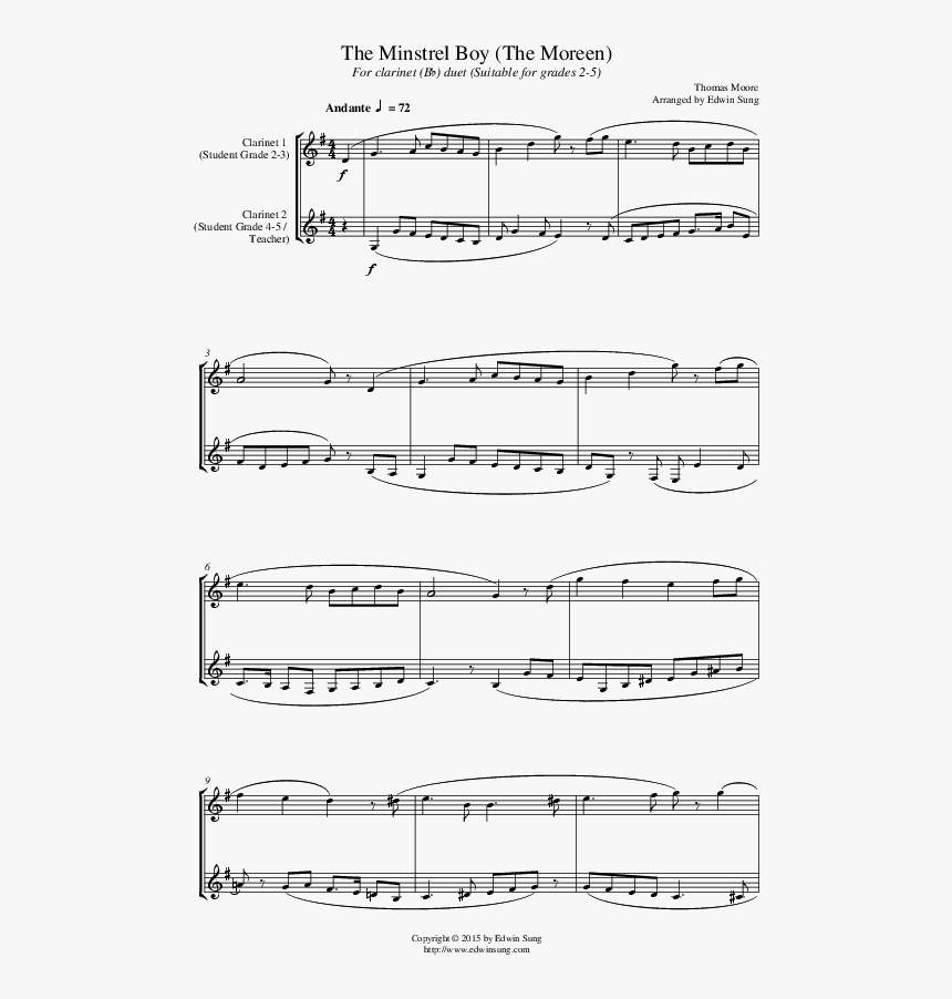 Clarinetduet - Bless Em All Sheet Music, HD Png Download, Free Download