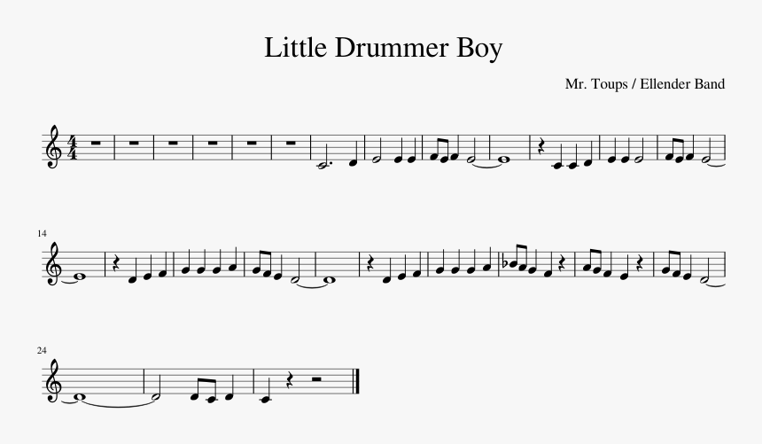 Transparent Clarinet Clipart - Little Drummer Boy Clarinet Sheet Music, HD Png Download, Free Download