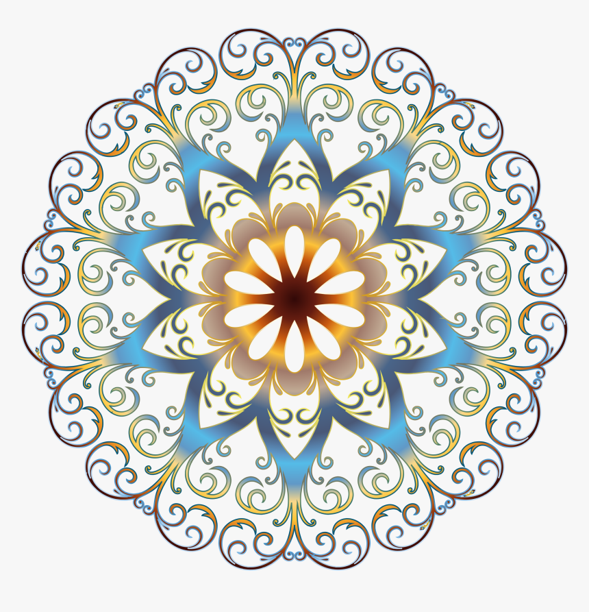 Prismatic Flourish Snowflake 2 No Background Vector - Flower Drawing Kaleidoscope, HD Png Download, Free Download