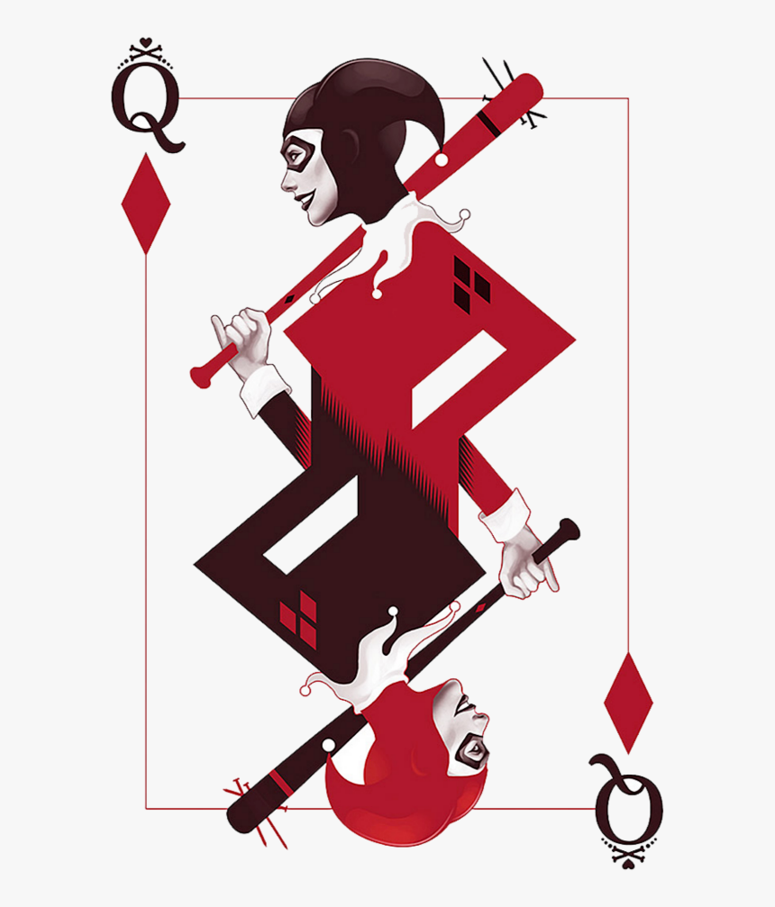 #mq #red #harley #harleyquinn #card #joker #poker - Harley Quinn Joker Card, HD Png Download, Free Download