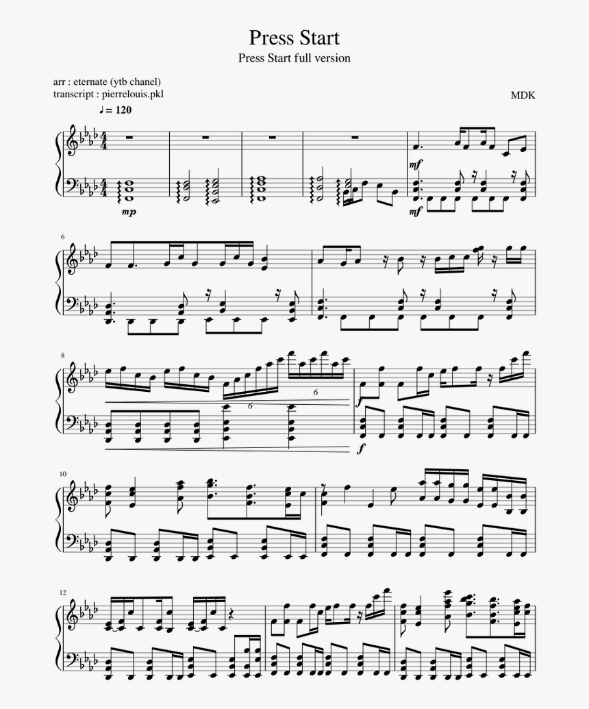 Damaged Coda Piano Sheet Music, HD Png Download, Free Download