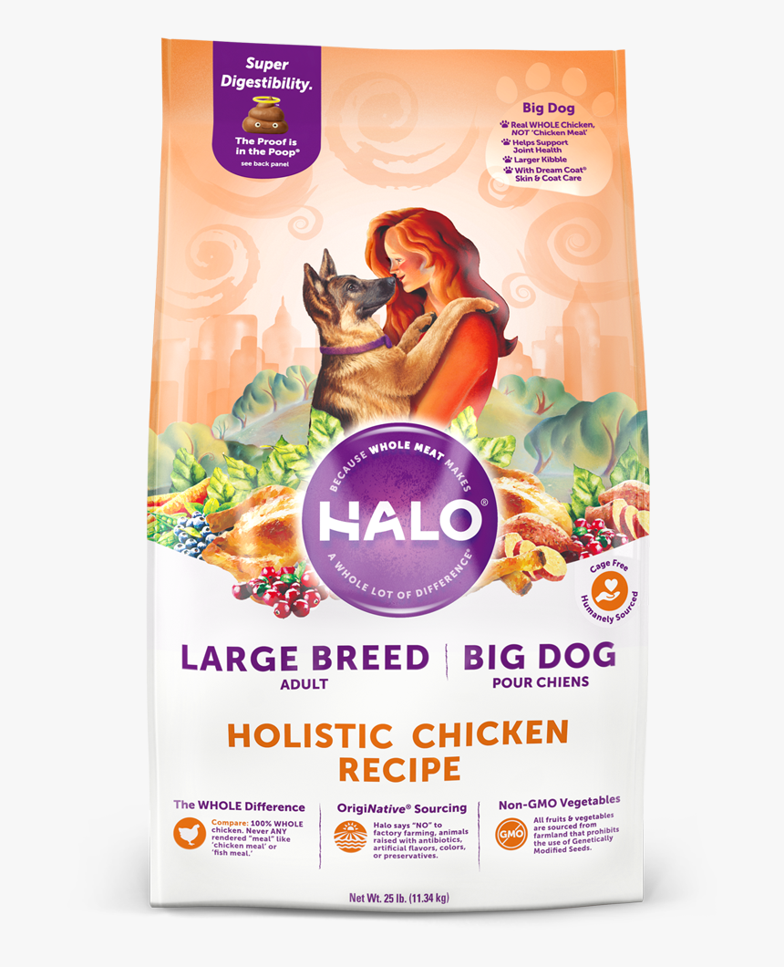 Large Breed Dog Food - Halo Holistic Chicken And Chicken Liver Puppy Dry Food, HD Png Download, Free Download