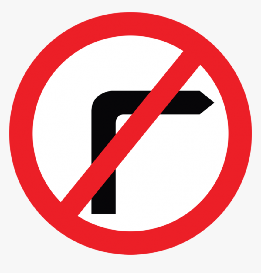 Transparent Road Texture Png - No Right Turn Road Sign, Png Download, Free Download