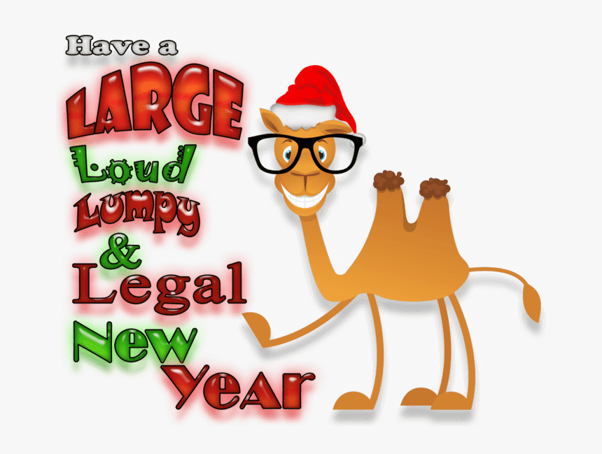 Cartoon Camel Wearing Glasses And A Santa Hat Pointing - Cartoon, HD Png Download, Free Download