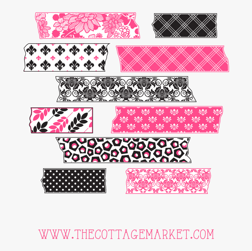 Pink And Black Washi Tape, HD Png Download, Free Download