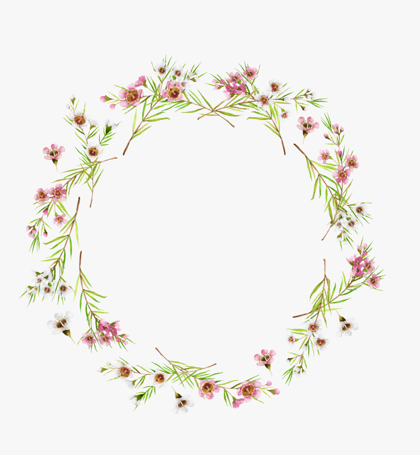 Circulo De Flores, Flores Vintage, Hojas Decoradas, - Watercolor Christmas Border Square, HD Png Download, Free Download