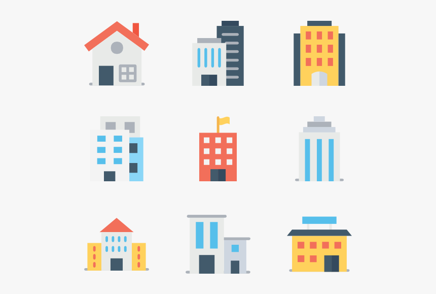 Essential Set - Flat Building Icon Png, Transparent Png, Free Download