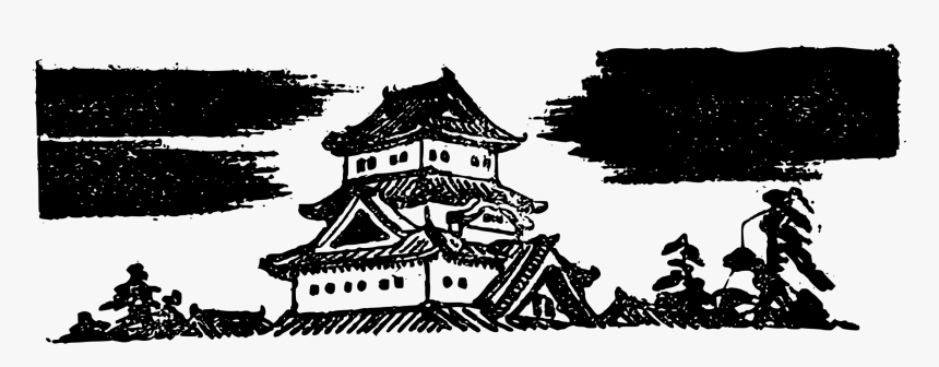 Visual Photography - Japanese Castle Black And White, HD Png Download, Free Download