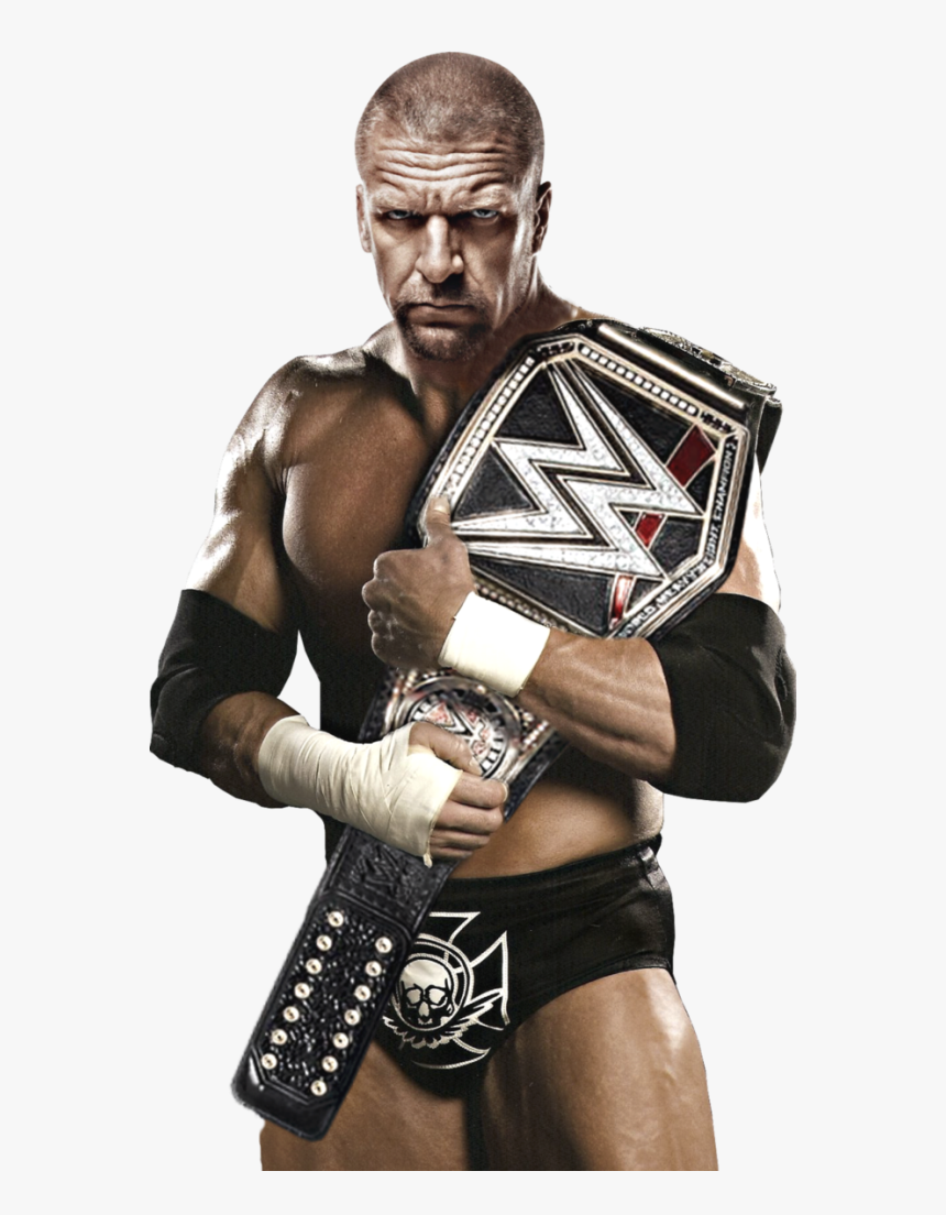 Triple H Holding Wwe Championship-awl117, HD Png Download, Free Download