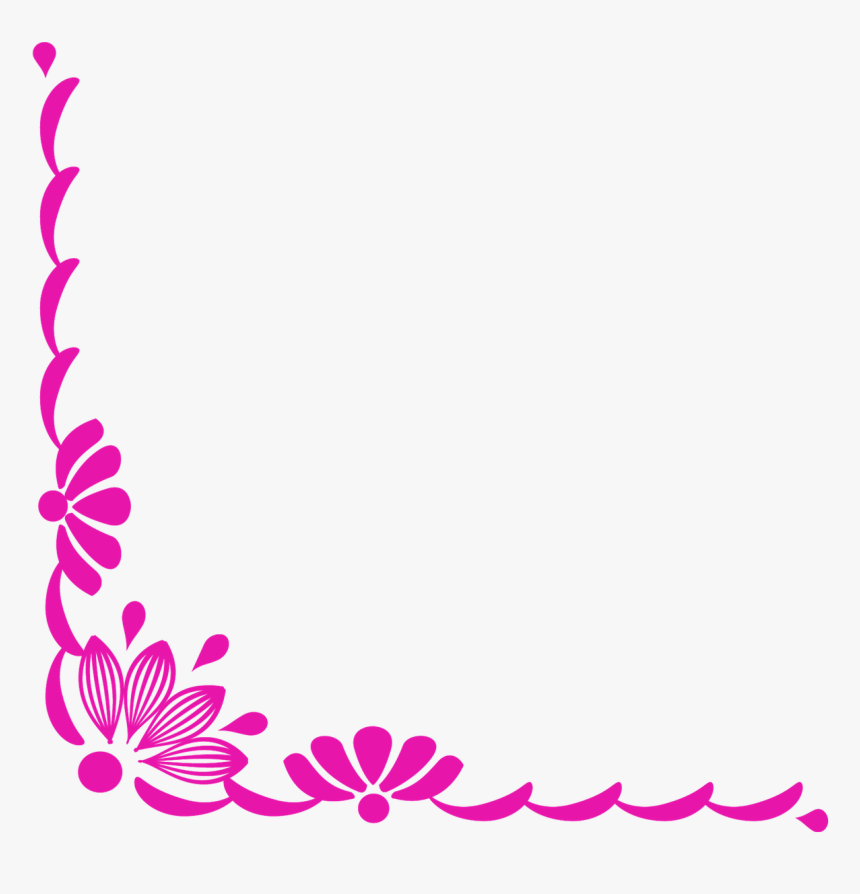 Flower Corner Border Design Png, Transparent Png, Free Download