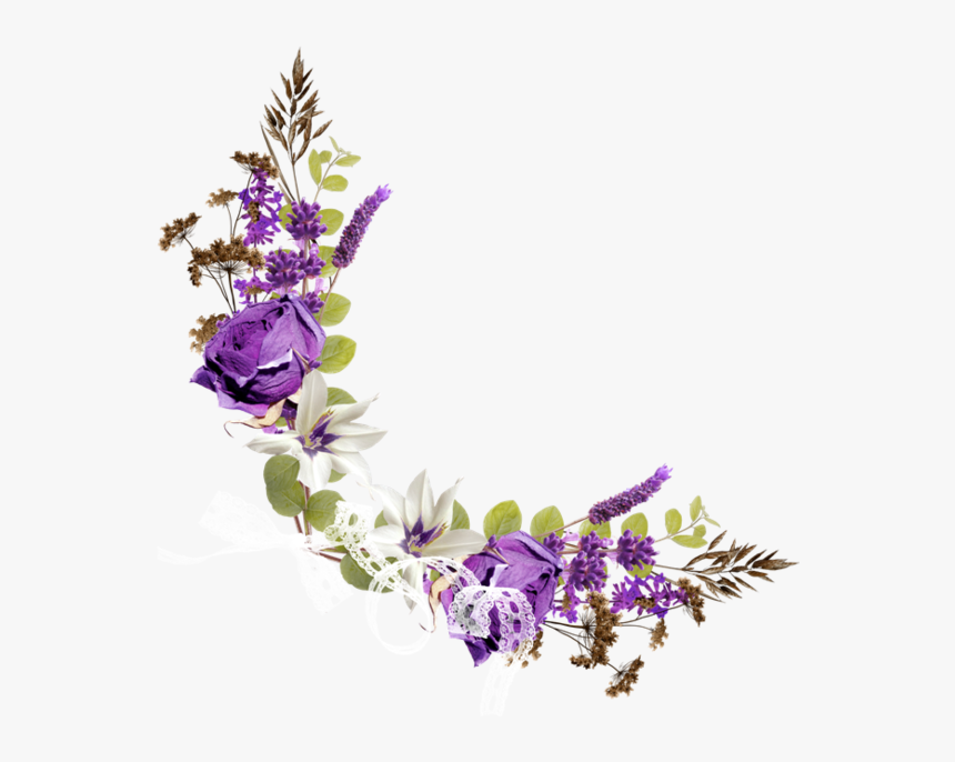 Free Clip Art Border Of Forget Me Not Flowers - Purple Floral Corner Png, Transparent Png, Free Download