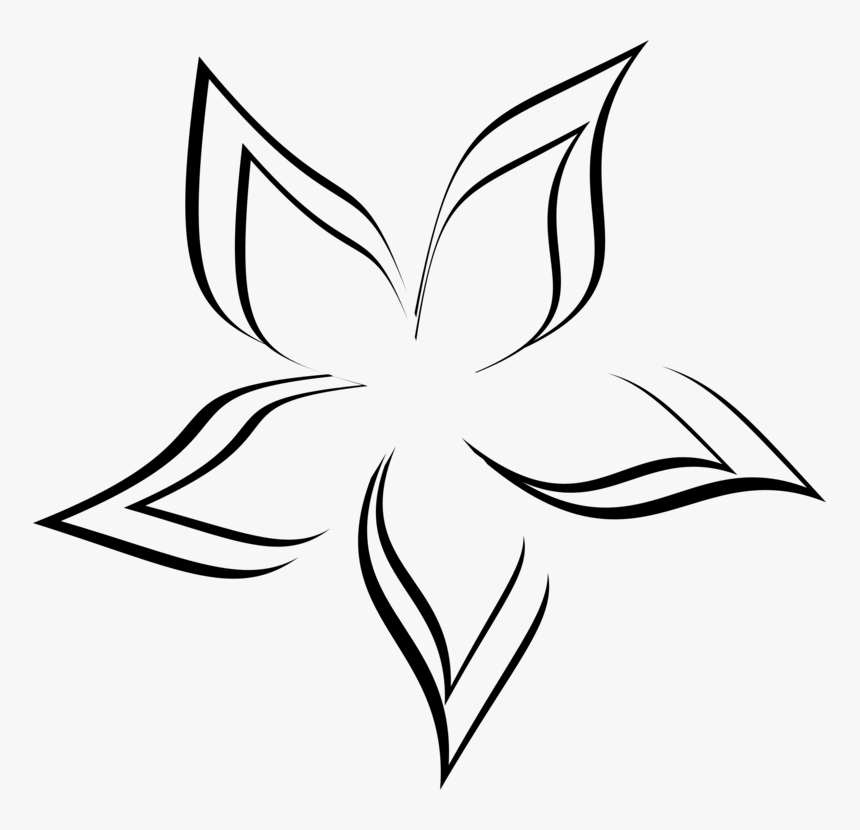 Black And White Drawing Abstract Art Flower Visual - Flower Png Black And White, Transparent Png, Free Download