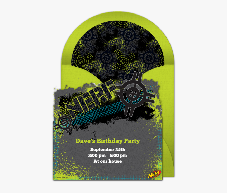 Free Editable Nerf Invitations, HD Png Download, Free Download