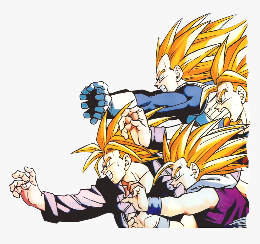 Vegeta, Goku, Gohan, And Trunks - Super Saiyans Cell Saga, HD Png Download, Free Download