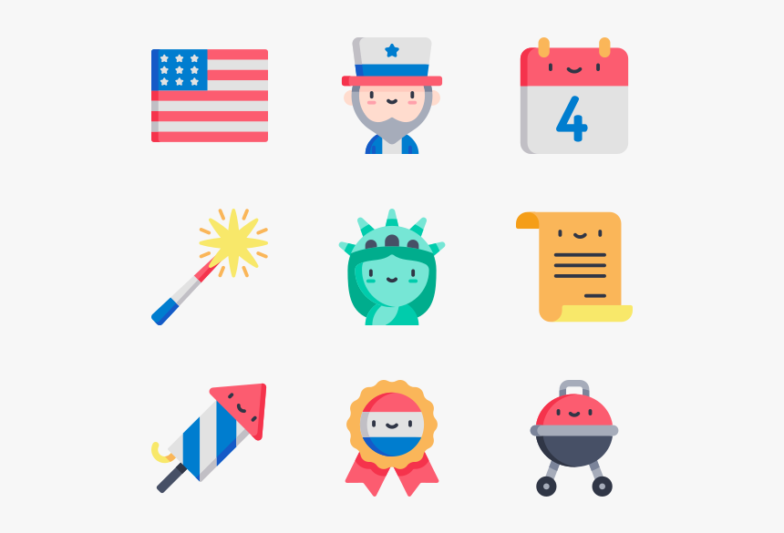 4th Of July - Usa Icons, HD Png Download, Free Download