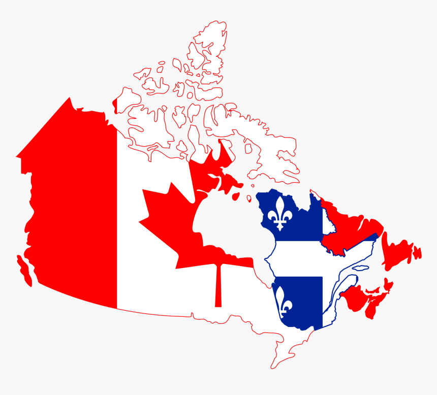 Flag Map Of Canada - French English Relations In Canada, HD Png Download, Free Download