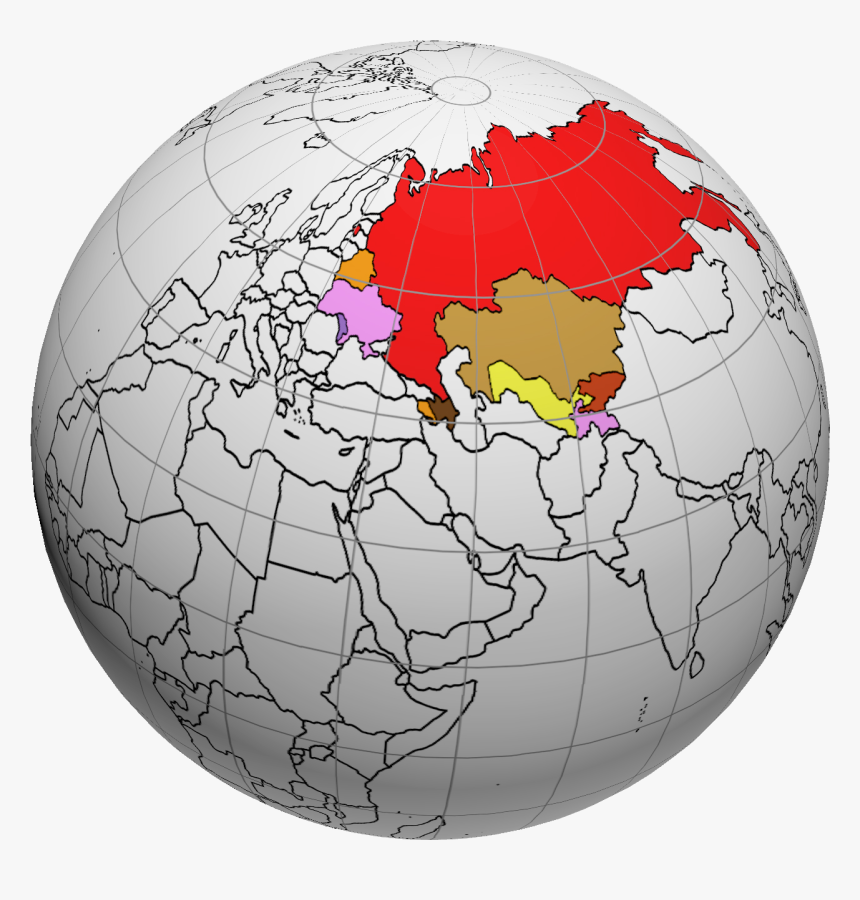 Commonwealth Of Independent States On The World Map - Снг На Глобусе, HD Png Download, Free Download