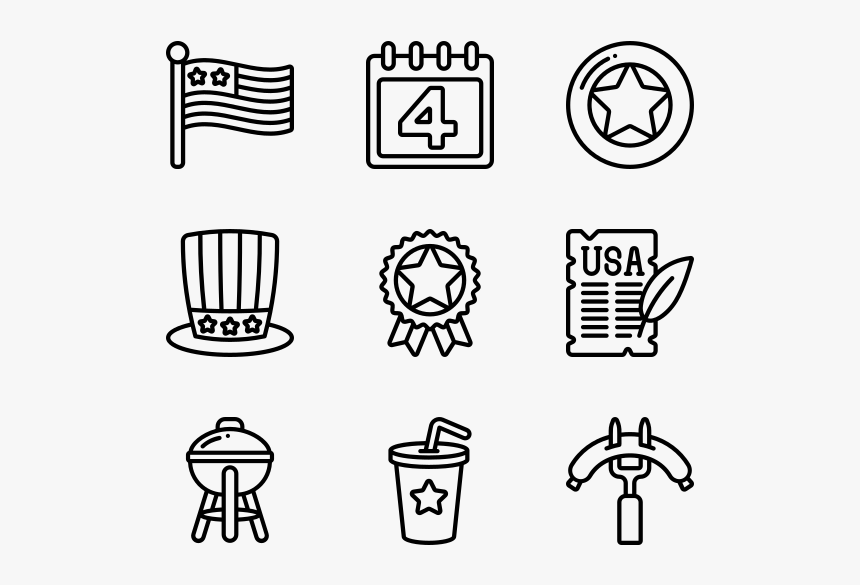 Independence Day - Hand Drawn Social Media Icons Png, Transparent Png, Free Download