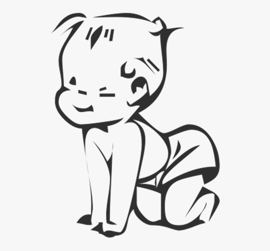 Baby Girl Clipart Black And White - Baby Black And White Clipart Png, Transparent Png, Free Download
