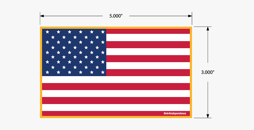3 Inch X 5 Inch American Flag Sticker With Gold Border - Hoist Of A Flag, HD Png Download, Free Download