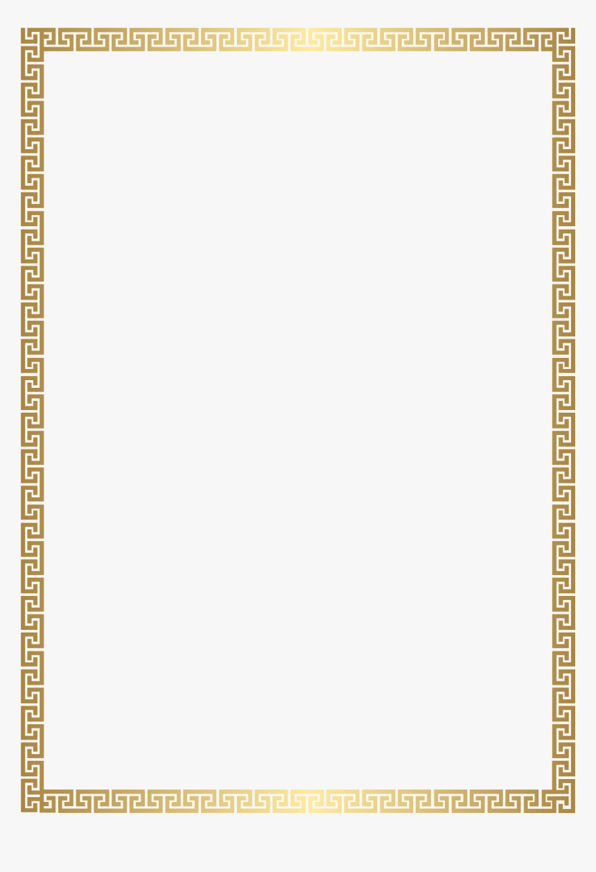 Golden Deco Border Transparent Png Clip Art - Gold Border No Background, Png Download, Free Download