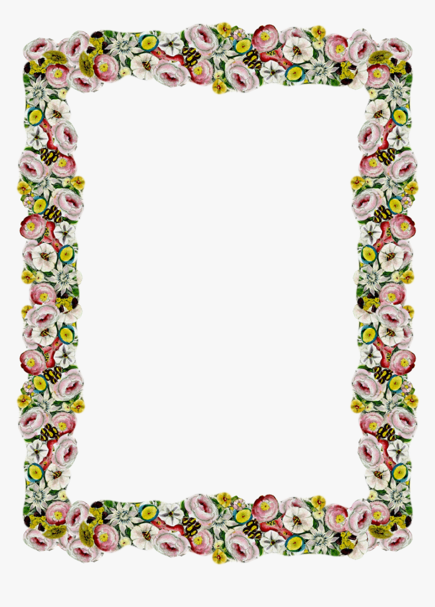 Free Digital Vintage Flower Frame And Border Png With, Transparent Png, Free Download