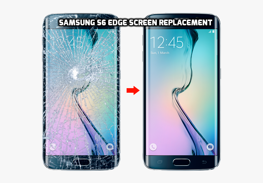 Samsung Galaxy S4 Screen Replacement London Uk - Black Samsung Galaxy S6 Edge, HD Png Download, Free Download