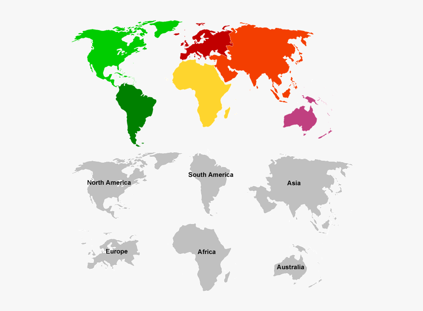Color World Map Outline, HD Png Download, Free Download