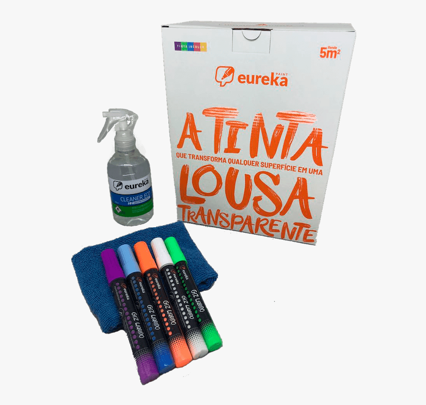 Kit Tinta Lousa Transparente 5m2 Com Giz Líquido - Tinta Para Giz, HD Png Download, Free Download