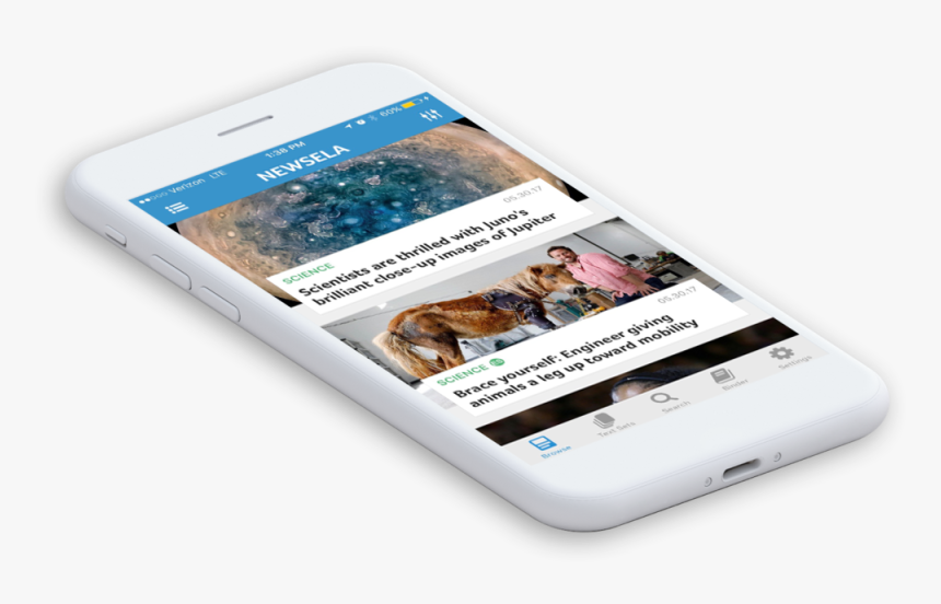 Newsela App Runnning On A Phone - Smartphone, HD Png Download, Free Download