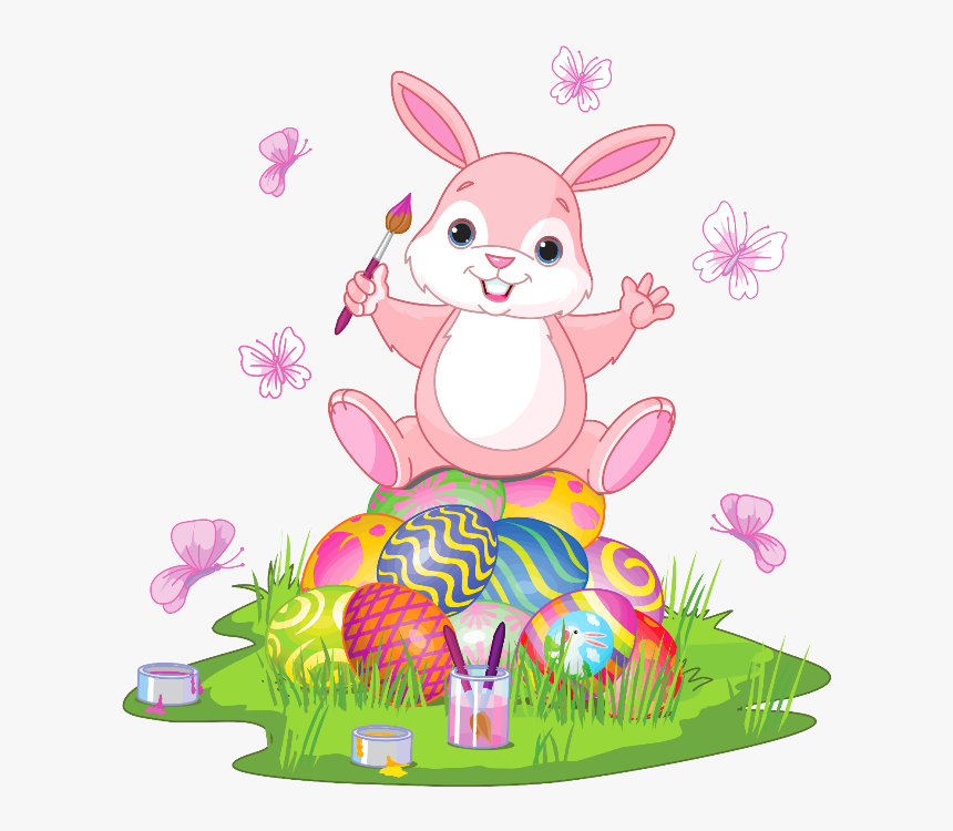 Bunny Pink Free Pinterest - Cute Easter Bunny Clipart, HD Png Download, Free Download