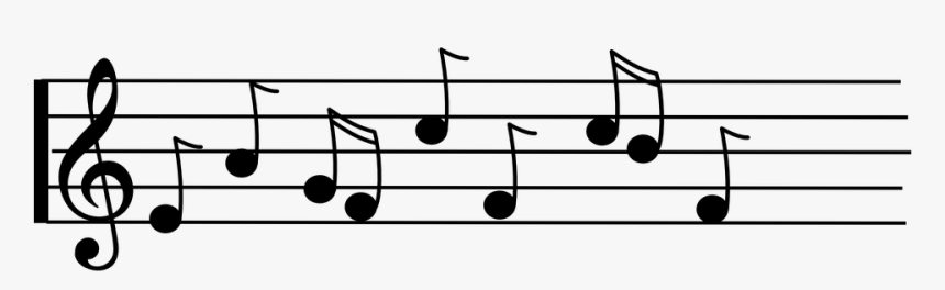 Music Notes On A Staff Png - Clip Art Music Staff, Transparent Png, Free Download