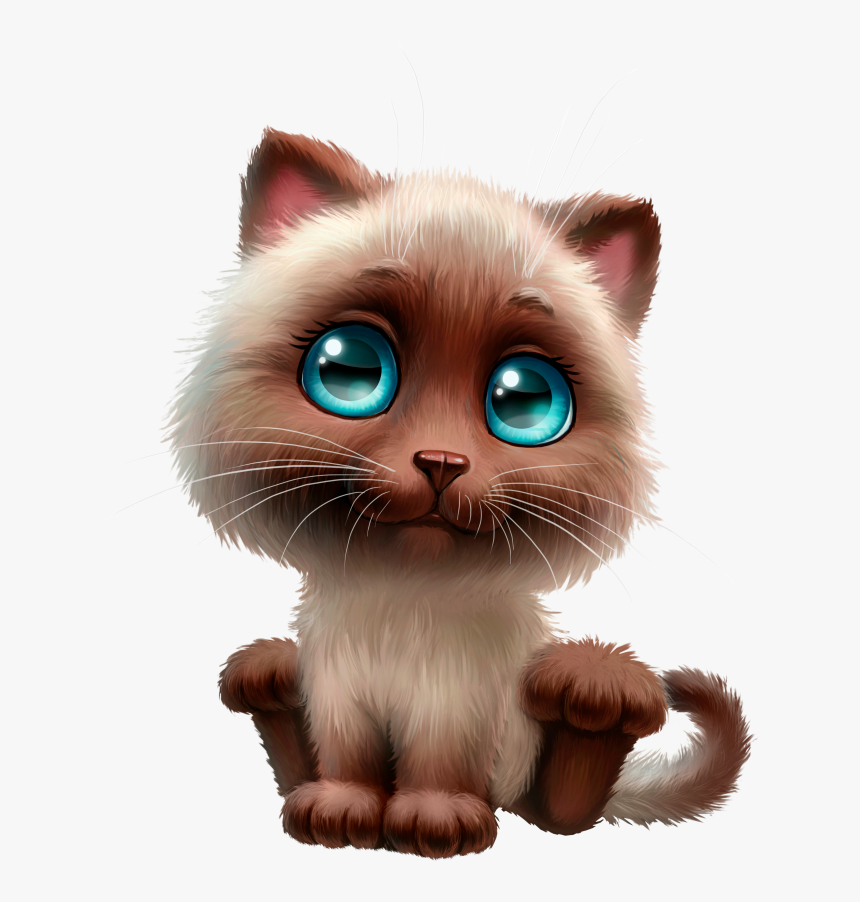 To Medium-sized - Siamese Cat Cartoon Cute, HD Png Download, Free Download