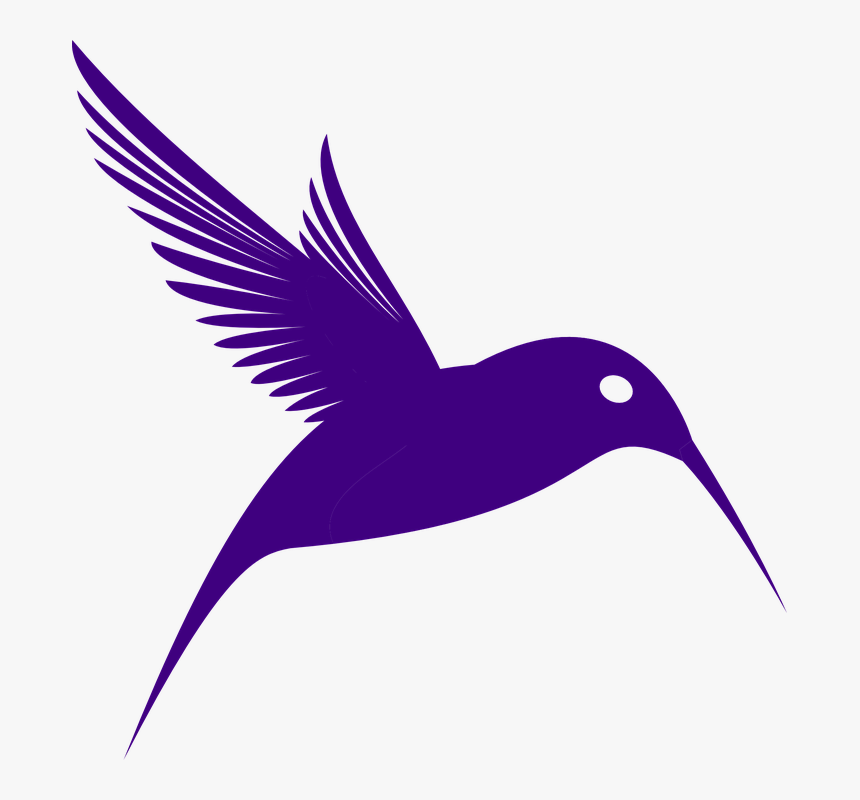 Hummingbird, Silhouette, Flying, Bird, Design, Nature - Purple Birds Transparent Background, HD Png Download, Free Download