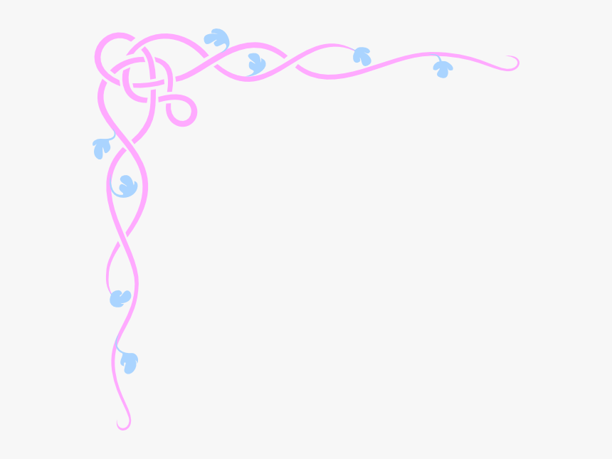 Pink Blue Flower Border Svg Clip Arts - Borders Design For Brochure, HD Png Download, Free Download