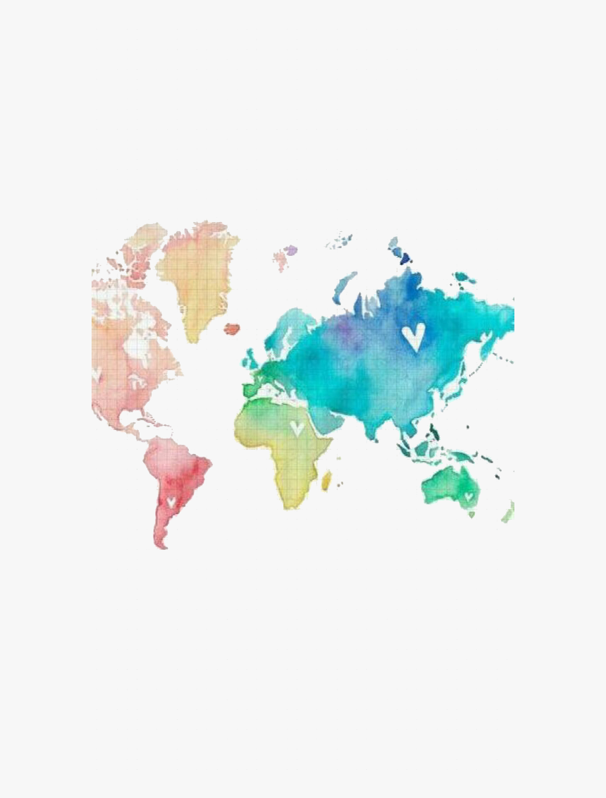 Clip Art Dos Estados Unidos Pintura - Watercolour World Map, HD Png Download, Free Download