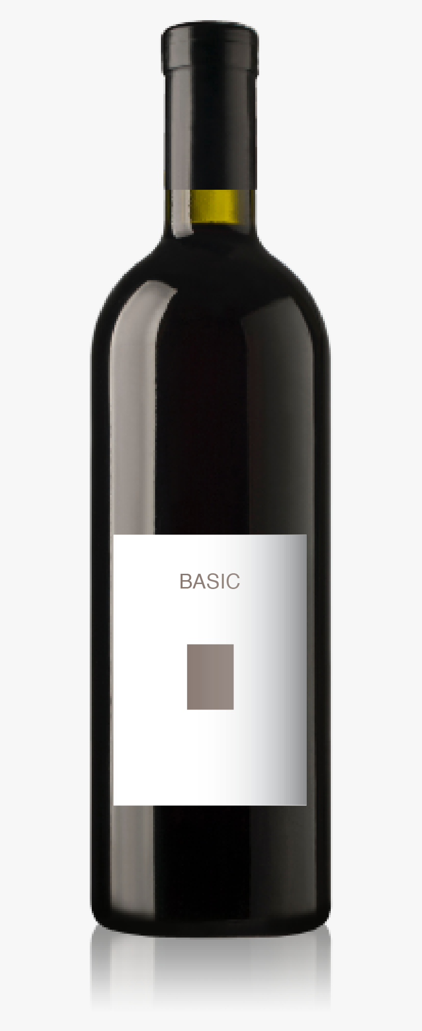 Bordeaux Bottle With A Blank Basic Front Label From - Wine Bottle Blank Label Png, Transparent Png, Free Download