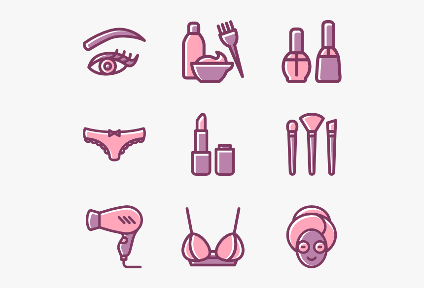 Linear Beauty Elements - Pink Beauty Icon Png, Transparent Png, Free Download