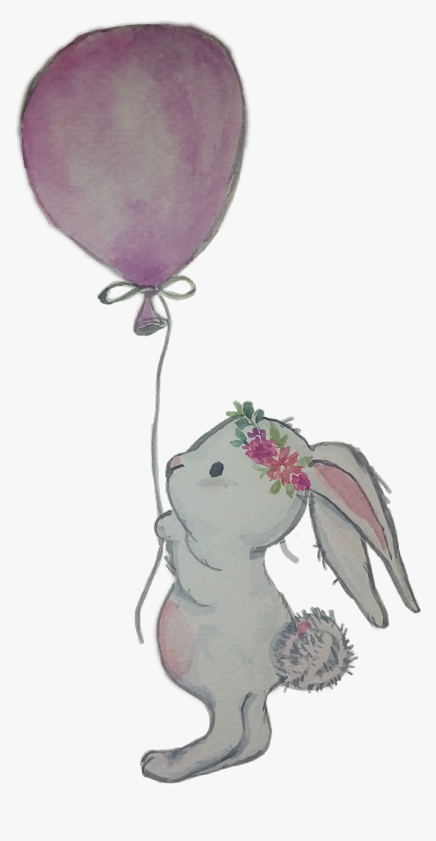 #baby #bebê #balloon #aquarela #watercolor #coelho - Coelho Aquarelado Png, Transparent Png, Free Download