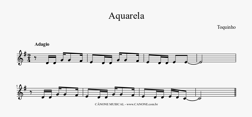 Partitura Aquarela Toquinho Musescore, HD Png Download, Free Download