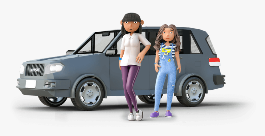 Mum And Daughter Standing By A Car - Learner Driver Car Insurance, HD Png Download, Free Download